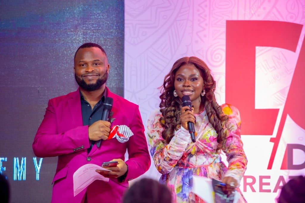 Photograph of Del-York Creative Academy Students (L-R): Ovie Omo Destiny and Feyi Shonowo