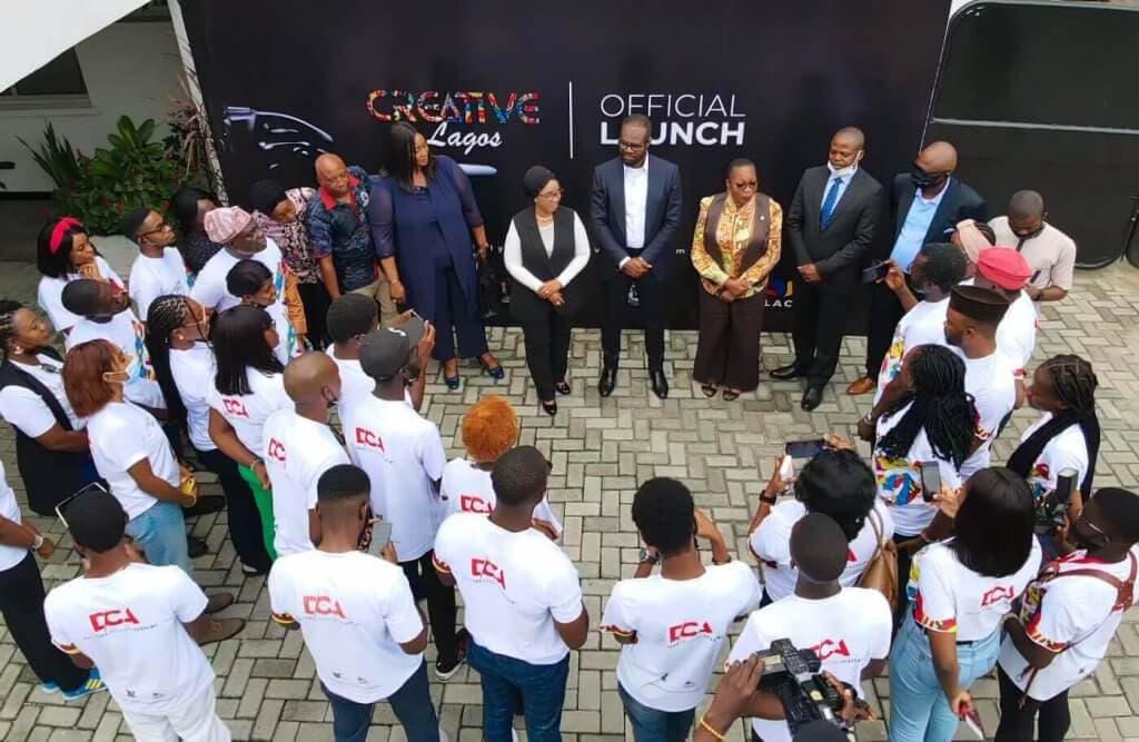 Lagos State Governor, Babajide Sanwo-Olu addressing participants at the official launch of Creative Lagos program.