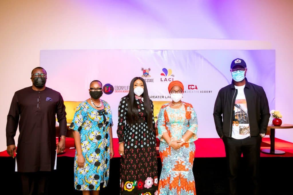 Lagos State Commissioner For Arts & Culture, Linus Idahosa and Mo Abudu At the Launch Lagos State Creative Industry Initiative (LACCI).